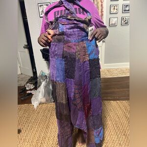 Patchwork Purple Overalls